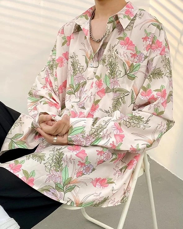 Beige And Pink Floral Shirt | Mingyu - Seventeen 3 Beige And Pink Floral Shirt | Mingyu - Seventeen