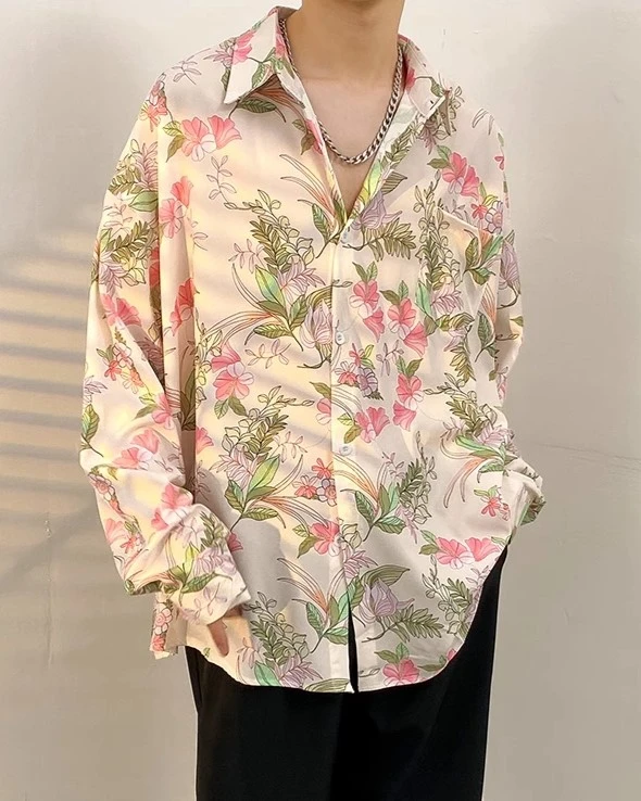 Beige And Pink Floral Shirt | Mingyu - Seventeen 4 Beige And Pink Floral Shirt | Mingyu - Seventeen - Image 2