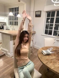 Beige Asymmetric Long Sleeve Top | Mina - Twice -Diva s Closet Beige Asymmetric Long Sleeve Top Mina Twice 13 600x797 1