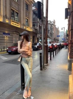 Beige Asymmetric Long Sleeve Top | Mina - Twice -Diva s Closet Beige Asymmetric Long Sleeve Top Mina Twice 2 600x810 1