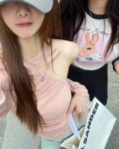 Beige Asymmetric Long Sleeve Top | Mina - Twice -Diva s Closet Beige Asymmetric Long Sleeve Top Mina Twice 3 600x750 1