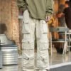 Beige Wide Leg Cargo Pants | Chaeyoung - TWICE -Diva s Closet Beige Wide Leg Cargo Pants Chaeyoung TWICE 6