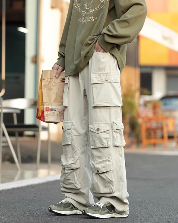 Beige Wide Leg Cargo Pants | Chaeyoung - TWICE 5 Beige Wide Leg Cargo Pants | Chaeyoung - TWICE - Image 3