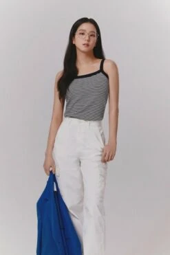 Black And White Striped Sling Top | Jisoo - BlackPink -Diva s Closet Black And White Striped Sling Top Jisoo BlackPink inspi 1 600x900 1