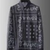 Black Bandana Pattern Long Sleeves Shirt | Jaehyuk - Treasure -Diva s Closet Black Bandana Pattern Long Sleeves Shirt Jaehyuk Treasure 3 600x723 1