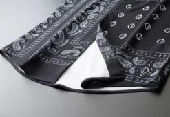 Black Bandana Pattern Long Sleeves Shirt | Jaehyuk - Treasure -Diva s Closet Black Bandana Pattern Long Sleeves Shirt Jaehyuk Treasure 5 600x414 1