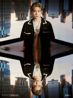 Black Button-Down Shirt With Lined Collar | Sunoo - Enhypen -Diva s Closet Black Button Down Shirt With Lined Collar Sunoo Enhypen 1 600x804 1