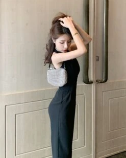 Black Classy Halter Jumpsuit | Lisa - BlackPink -Diva s Closet Black Classy Halter Jumpsuit Lisa BlackPink 11 600x750 1