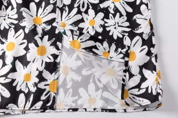 Black Daisy Pattern Shirt | Doyoung - Treasure 7 Black Daisy Pattern Shirt | Doyoung - Treasure - Image 5