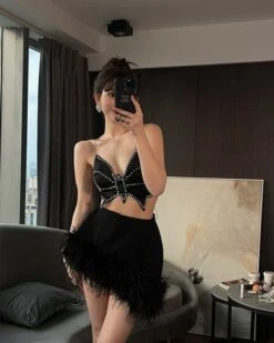 Black Diamond Embezzled Butterfly Crop Top | Soyeon - (G)I-DLE -Diva s Closet Black Diamond Embezzled Butterfly Crop Top Soyeon GI DLE 11 600x751 1