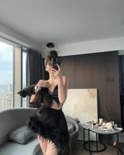 Black Diamond Embezzled Butterfly Crop Top | Soyeon - (G)I-DLE -Diva s Closet Black Diamond Embezzled Butterfly Crop Top Soyeon GI DLE 6 600x751 1