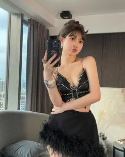 Black Diamond Embezzled Butterfly Crop Top | Soyeon - (G)I-DLE -Diva s Closet Black Diamond Embezzled Butterfly Crop Top Soyeon GI DLE 8 600x751 1