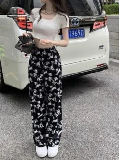 Black Dog Pattern Mopping Pants | Yuta - NCT -Diva s Closet Black Dog Pattern Mopping Pants Yuta NCT 5 600x804 1