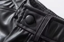 Black Faux Leather Straight Cut Pants | Jungkook - BTS -Diva s Closet Black Faux Leather Straight Cut Pants Jungkook BTS 4 600x395 1