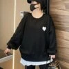 Black Heart Crossed-Back Sweatshirt | Yuqi - (G)I-DLE 2 Black Heart Crossed-Back Sweatshirt | Yuqi - (G)I-DLE -Diva s Closet Black Heart Crossed Back Sweatshirt Yuqi GI DLE 2 600x749 1