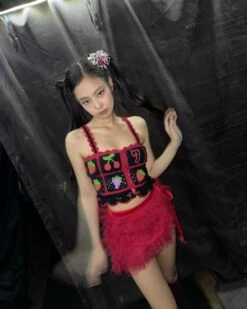 Black Knitted Fruit Crop Top | Jennie - BlackPink -Diva s Closet Black Knitted Fruit Crop Top Jennie BlackPink 1 1 600x750 1