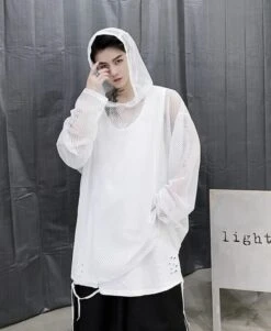 Black Mesh Hoodie | Wooyoung - ATEEZ 23 Black Mesh Hoodie | Wooyoung - ATEEZ -Diva s Closet Black Mesh Hoodie Wooyoung ATEEZ 12 600x731 1