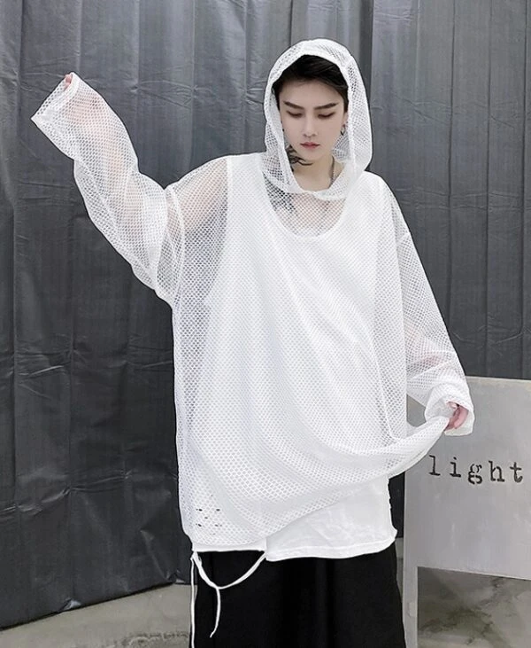 Black Mesh Hoodie | Wooyoung - ATEEZ 12 Black Mesh Hoodie | Wooyoung - ATEEZ - Image 10