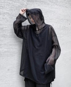 Black Mesh Hoodie | Wooyoung - ATEEZ 20 Black Mesh Hoodie | Wooyoung - ATEEZ -Diva s Closet Black Mesh Hoodie Wooyoung ATEEZ 4 600x731 1