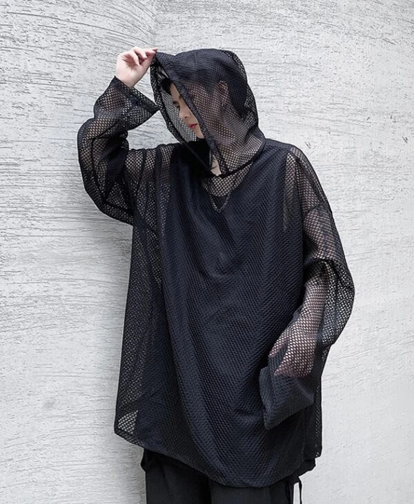 Black Mesh Hoodie | Wooyoung - ATEEZ 8 Black Mesh Hoodie | Wooyoung - ATEEZ - Image 6