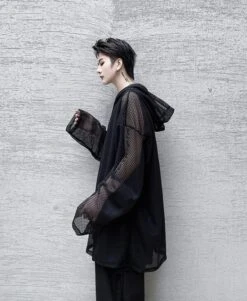 Black Mesh Hoodie | Wooyoung - ATEEZ 19 Black Mesh Hoodie | Wooyoung - ATEEZ -Diva s Closet Black Mesh Hoodie Wooyoung ATEEZ 5 600x731 1