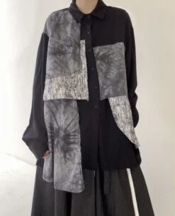 Black Multi-Pattern Patchwork Shirt | Seonghwa - ATEEZ -Diva s Closet Black Multi Pattern Patchwork Shirt Seonghwa ATEEZ 11