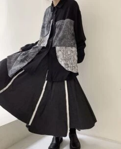 Black Multi-Pattern Patchwork Shirt | Seonghwa - ATEEZ -Diva s Closet Black Multi Pattern Patchwork Shirt Seonghwa ATEEZ 12