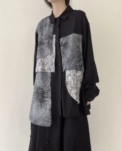 Black Multi-Pattern Patchwork Shirt | Seonghwa - ATEEZ -Diva s Closet Black Multi Pattern Patchwork Shirt Seonghwa ATEEZ 15