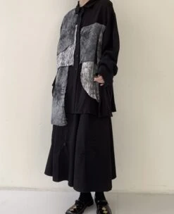 Black Multi-Pattern Patchwork Shirt | Seonghwa - ATEEZ -Diva s Closet Black Multi Pattern Patchwork Shirt Seonghwa ATEEZ 16