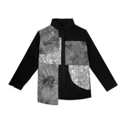 Black Multi-Pattern Patchwork Shirt | Seonghwa - ATEEZ -Diva s Closet Black Multi Pattern Patchwork Shirt Seonghwa ATEEZ 4 600x600 1