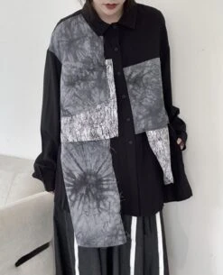 Black Multi-Pattern Patchwork Shirt | Seonghwa - ATEEZ -Diva s Closet Black Multi Pattern Patchwork Shirt Seonghwa ATEEZ 6