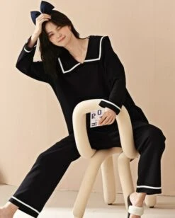 Black Sailor Pajama Set | Taehyun - TXT -Diva s Closet Black Sailor Pajama Set Taehyun TXT 3 600x749 1