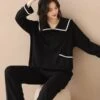 Black Sailor Pajama Set | Taehyun - TXT -Diva s Closet Black Sailor Pajama Set Taehyun TXT 5 600x749 1