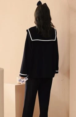 Black Sailor Pajama Set | Taehyun - TXT -Diva s Closet Black Sailor Pajama Set Taehyun TXT 6 600x924 1