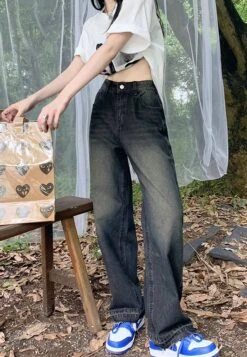 Black Straight Cut Washed Jeans | Soyeon - (G)I-DLE -Diva s Closet Black Straight Cut Washed Jeans Soyeon GI DLE 10