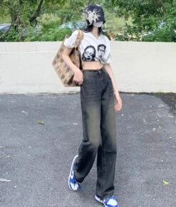 Black Straight Cut Washed Jeans | Soyeon - (G)I-DLE -Diva s Closet Black Straight Cut Washed Jeans Soyeon GI DLE 7 600x705 1