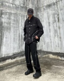 Black Studded Pants | Jeno - NCT -Diva s Closet Black Studded Pants Jeno NCT 13 600x750 1