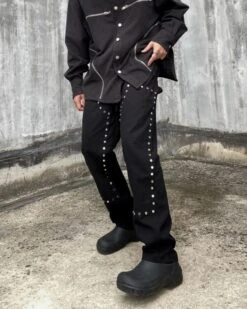 Black Studded Pants | Jeno - NCT -Diva s Closet Black Studded Pants Jeno NCT 8 600x750 1