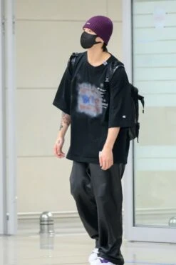 Black Wide Leg Faux Leather Pants | Jungkook - BTS -Diva s Closet Black Wide Leg Faux Leather Pants Jungkook BTS Idol 2 600x902 1