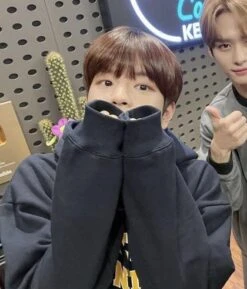 Black ‘Friendly Union’ Print Hoodie | Seungmin - Stray Kids -Diva s Closet Black ‘Friendly Union Print Hoodie Seungmin Stray Kids Idol