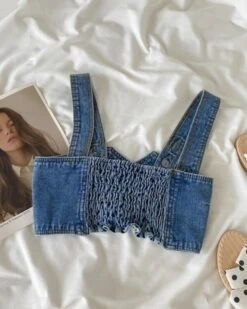 Blue Buttoned Denim Crop Top | IU 9 Blue Buttoned Denim Crop Top | IU -Diva s Closet Blue Buttoned Denim Crop Top IU 4 600x750 1