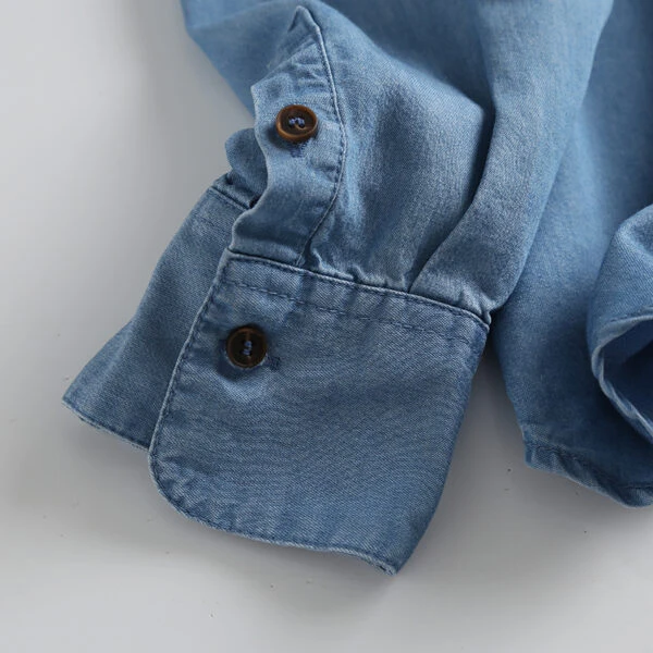 Blue Denim Bishop Collar Shirt | Mark - GOT7 10 Blue Denim Bishop Collar Shirt | Mark - GOT7 - Image 8