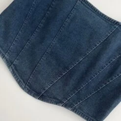 Blue Denim Corset-Style Crop Top | Sana - Twice -Diva s Closet Blue Denim Corset Style Crop Top Sana Twice 1 600x601 1