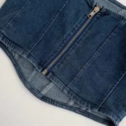 Blue Denim Corset-Style Crop Top | Sana - Twice -Diva s Closet Blue Denim Corset Style Crop Top Sana Twice 3 600x601 1