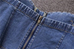 Blue Denim Lace-Up Crop Top | Olivia - Loona -Diva s Closet Blue Denim Lace Up Crop Top Olivia Loona 6 600x400 1