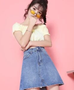 Blue Distressed Stitched-Up Crotch Skirt | Nayeon - Twice -Diva s Closet Blue Distressed Stitched Up Crotch Skirt Nayeon Twice 8 600x731 1