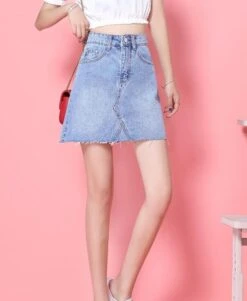 Blue Distressed Stitched-Up Crotch Skirt | Nayeon - Twice -Diva s Closet Blue Distressed Stitched Up Crotch Skirt Nayeon Twice 9 600x731 1