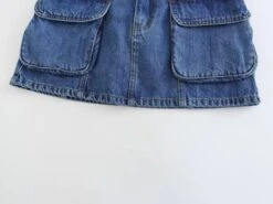 Blue Front Pockets Denim Skirt | Momo - Twice -Diva s Closet Blue Front Pockets Denim Skirt Momo Twice 5 600x450 1
