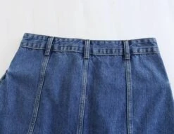 Blue Front Pockets Denim Skirt | Momo - Twice -Diva s Closet Blue Front Pockets Denim Skirt Momo Twice 8 600x463 1