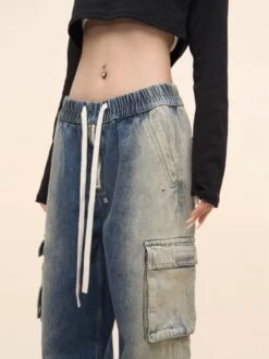 Blue Gradient Washed Cargo-Style Jeans | Suga - BTS -Diva s Closet Blue Gradient Washed Denim Cargo Style Jeans Suga BTS 1 600x802 1